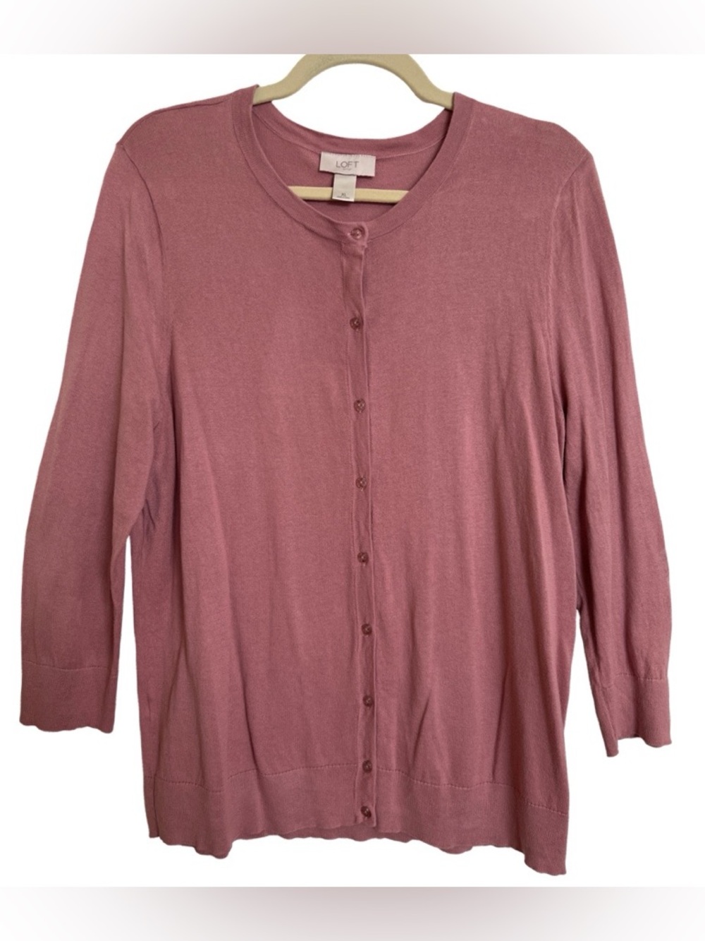 Ladies Loft Outlet pink 3/4 sleeve lightweight sweater cardigan SZ XL X-Large